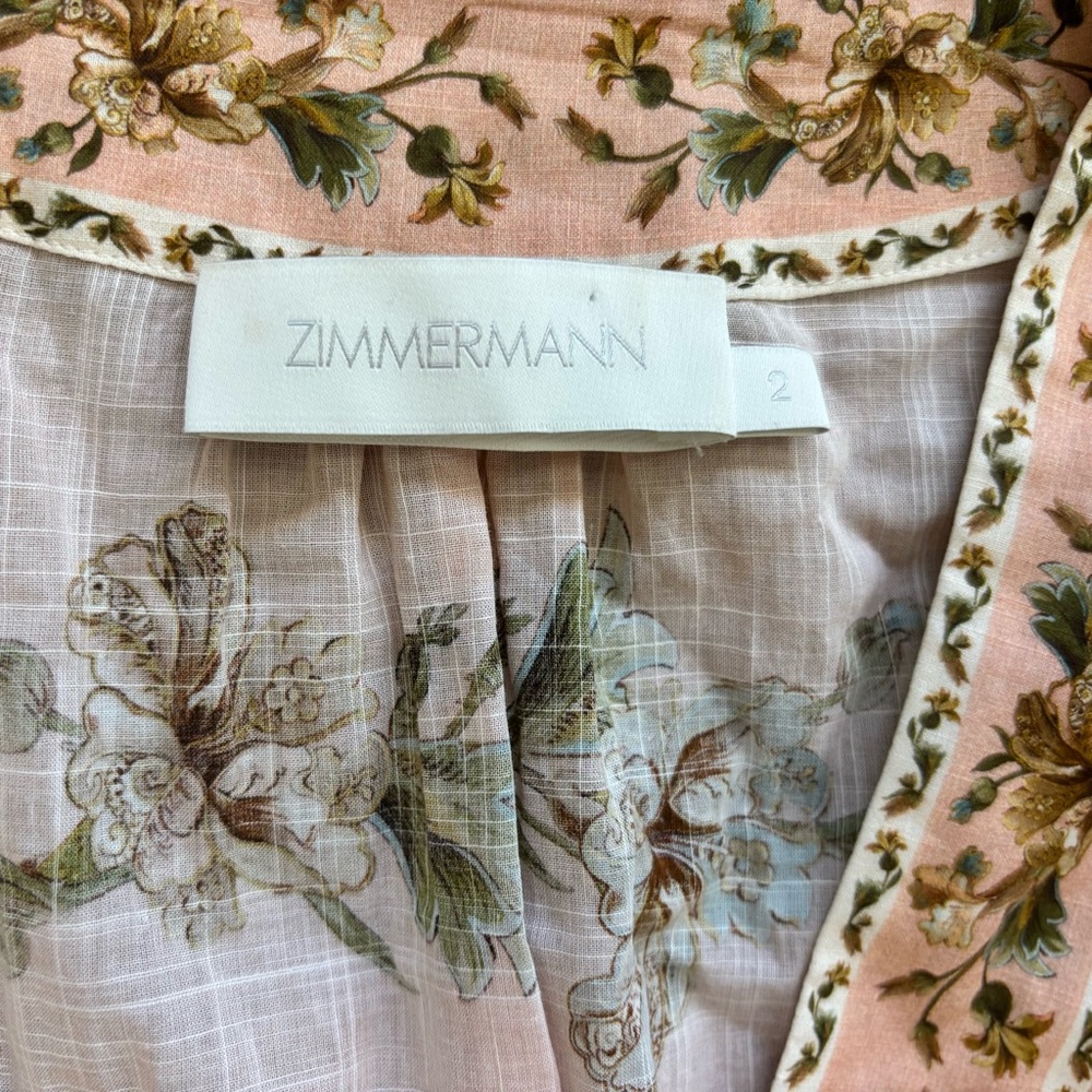 ZIMMERMAN Chintz Wrap Floral Cotton Minidress Size 2 Elegant Chic Artsy Flirty - Picture 5 of 9